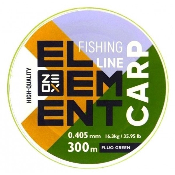 Рыбацкая леска, ZEOX Element Carp Fluo Green, 300м, сечение 0,405мм
